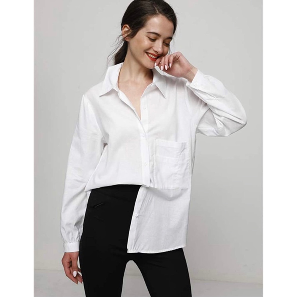 Linen Cotton Button-up Blouse
